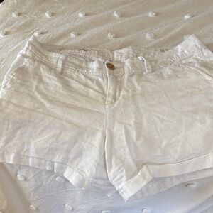 Lilly Pulitzer White High-Waist Linen-Blend Shorts